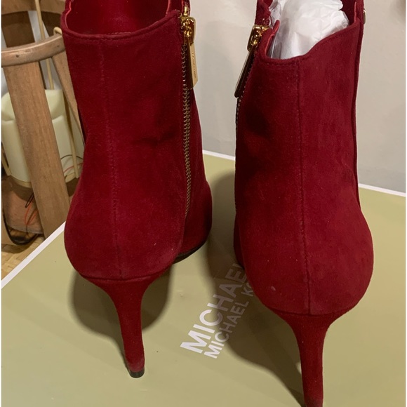 Michael Kors Red Suede Ankle Boots - Picture 4 of 4